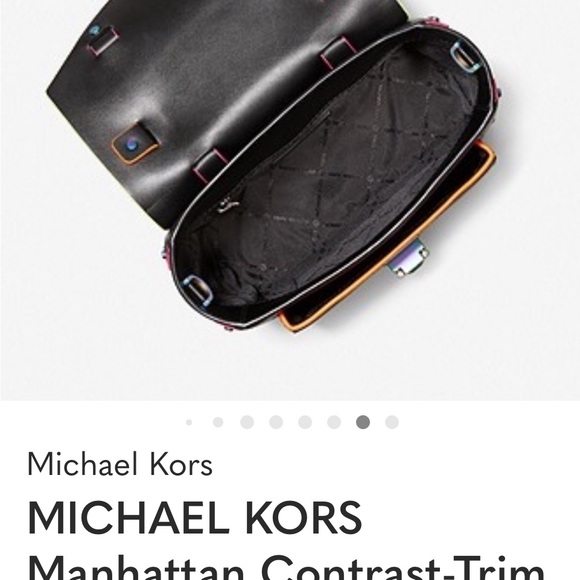 Michael Kors Black Satchel with Orange Handle with matching crossbody strap - Picture 5 of 7